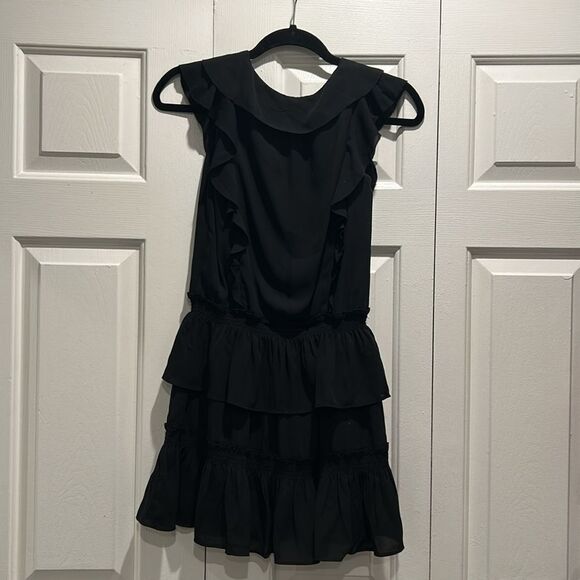 NWT Banana Republic Petite Black Ruffled Sleeveless Dress, XXS Petite - Picture 6 of 7